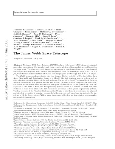 The James Webb Space Telescope [lg article]