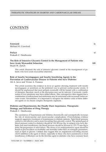 Theraputic Strategies in Diabetes And Cardiovascular Disease V 23