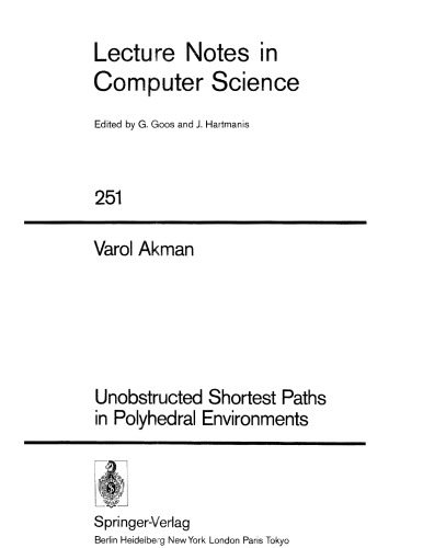 Unobstructed Shortest Paths in Polyhedral Envs [comp sci]