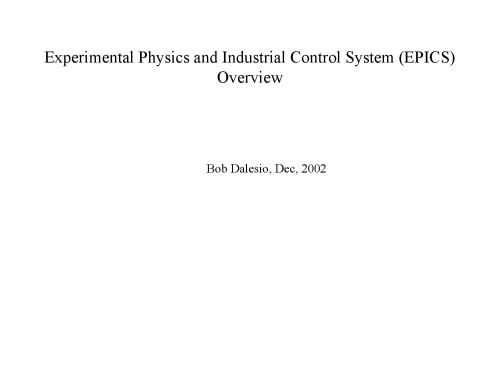 USPAS - EPICS Control System [lecture slides]