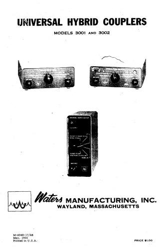 Waters 3001, 3002 Hybrid Couplers