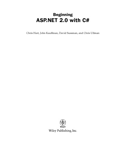 Beginning ASP.NET 2.0 with C