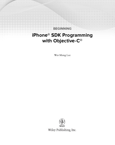 Beginning iPhone SDK programming with Objective-C