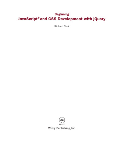 Beginning JavaScript und CSS development with jQuery