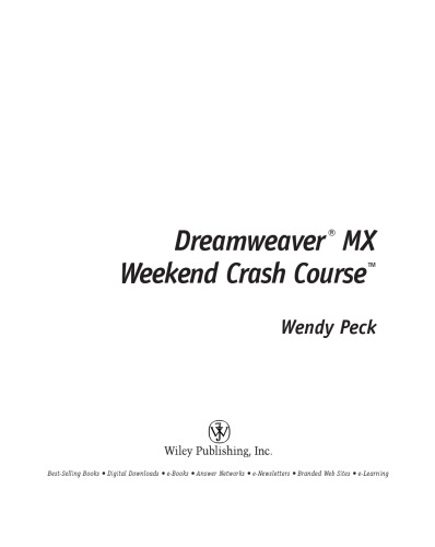 Dreamweaver MX weekend crash course