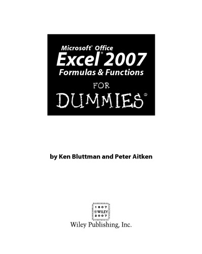 Excel 2007 formulas and functions for dummies