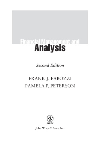 Financial management and analysis