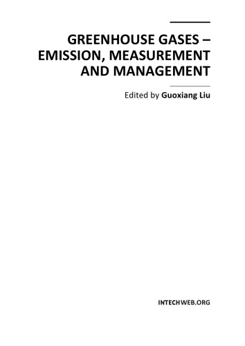 Greenhouse gases : emission, measurement, and management