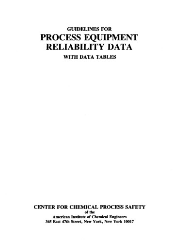 Guidelines for process equipment reliability data with data tables