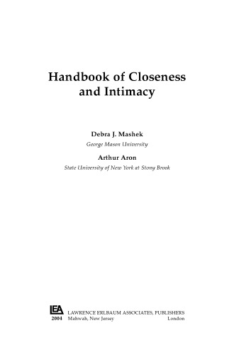 Handbook of closeness and intimacy