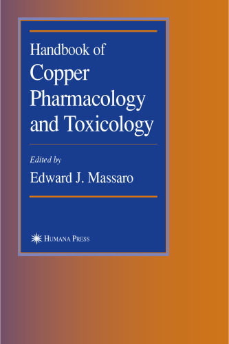 Handbook of copper pharmacology and toxicology