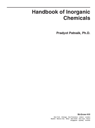 Handbook of inorganic chemicals