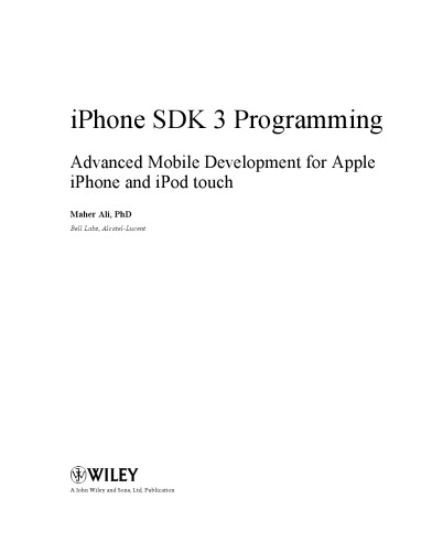 IPhone SDK 3 programming : advanced mobile development for Apple iPhone and iPod touch