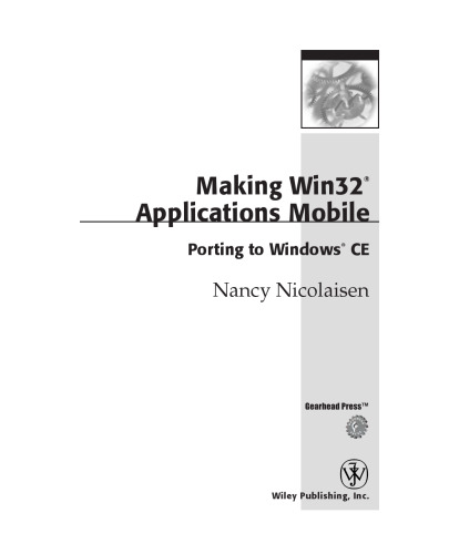 Making Win32 applications mobile : porting to Windows CE