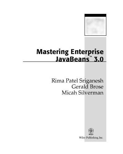 Mastering enterprise JavaBeans 3.0