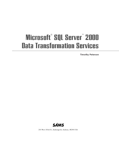 Microsoft SQL Server 2000 Data Transformation Services