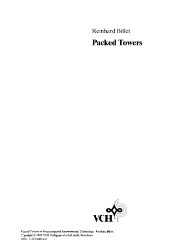 Packed towers : in processing and environmental technology