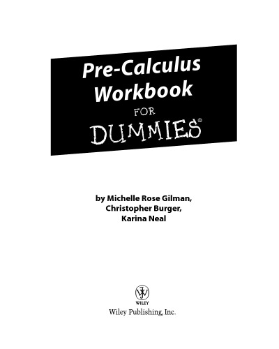 Pre-calculus workbook for dummies