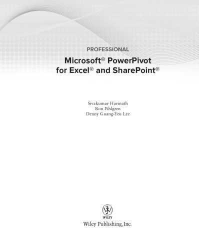 Professional Microsoft PowerPivot for Excel and SharePoint