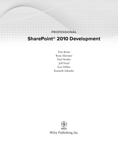 Professional Microsoft SharePoint 2010 development