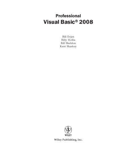 Professional Visual Basic 2008