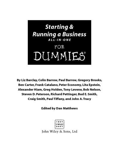 Starting & running a business all-in-one for dummies