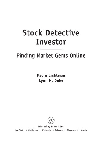 Stock detective investor : finding market gems online