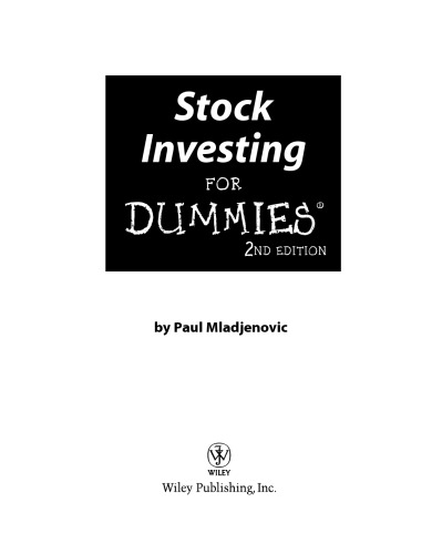 Stock investing for dummies