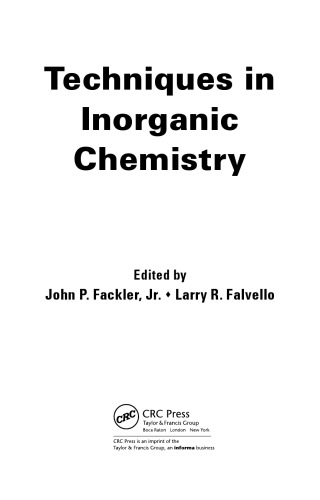 Techniques in inorganic chemistry