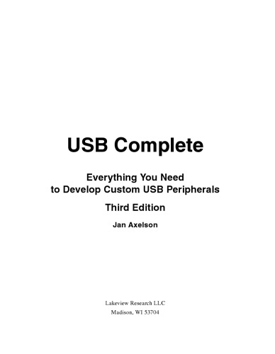 USB complete : everything you need to develop custom USB peripherals