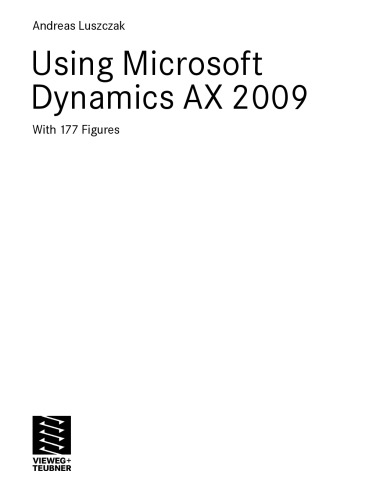 Using Microsoft Dynamics AX 2009