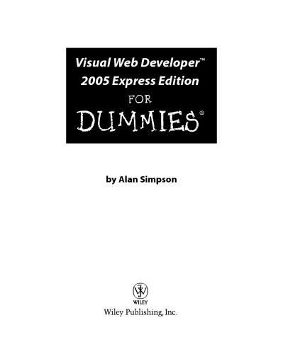 Visual web programmer 2005 express edition for dummies