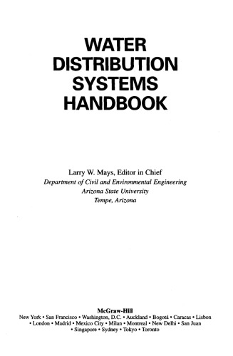 Water distribution systems handbook