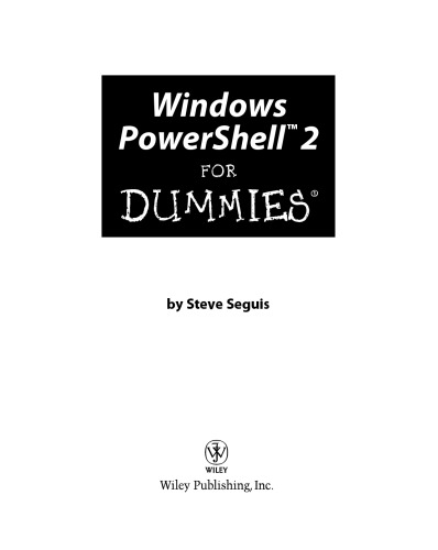 Windows Powershell 2 for dummies