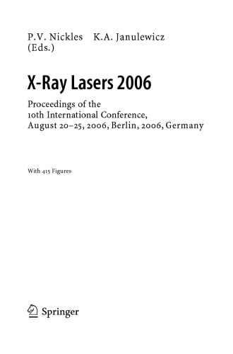 X-ray lasers 2006 : proceedings of the 10th international conference, August 20-25, 2006, Berlin, Germany