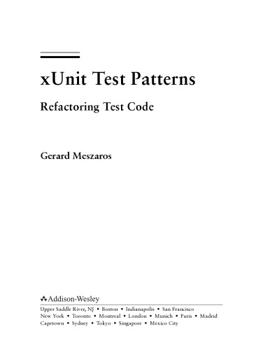 XUnit test patterns : refactoring test code