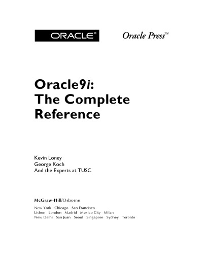 Oracle9i : the complete reference