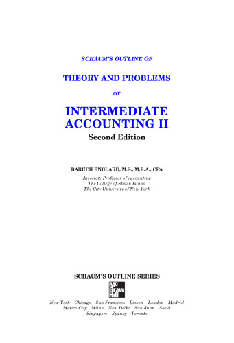 Schaum's outline of theory and problems of intermediate accounting II