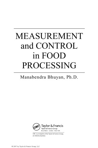 Measurement and control in food processing