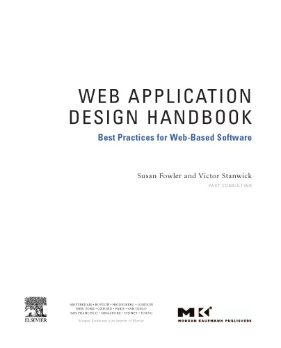 Web application design handbook : best practices for web-based software