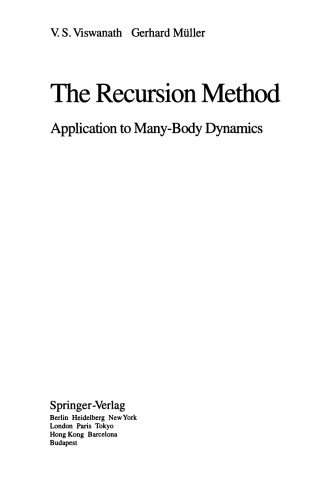 The recursion method : application to many-body dynamics