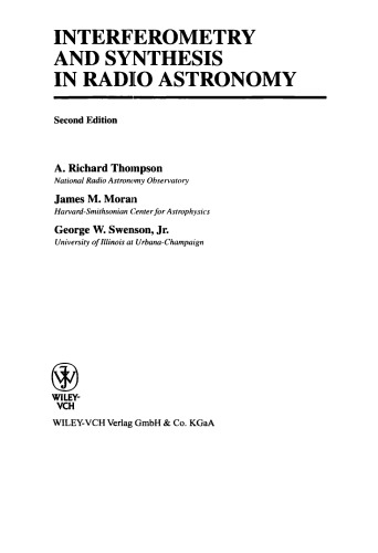 Interferometry and Synthesis in Radio Astronomy