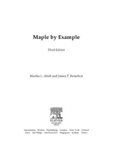 Maple by Example 