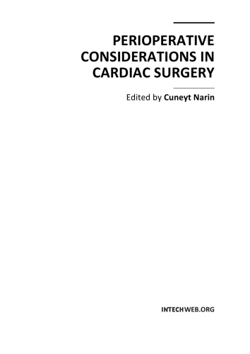 Perioperative Considerations in Cardiac Surgery