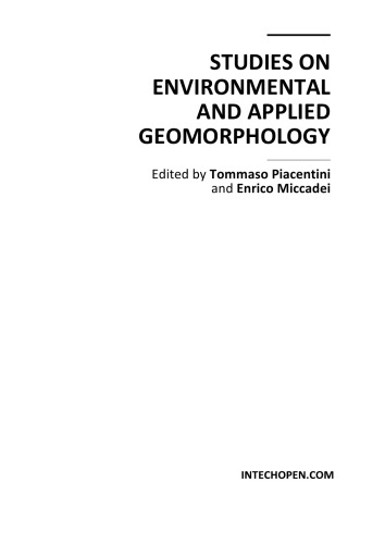 Studies on Environmental and Applied Geomorphology