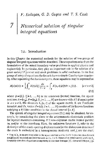 The numerical solutions of singular integral equations