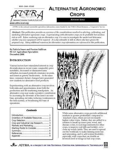 Alternative agronomic crops