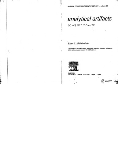 Analytical Artifacts: GC, MS, HPLC, TLC and PC