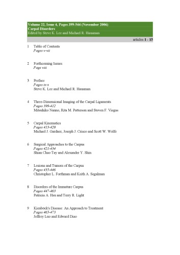 Carpal disorders