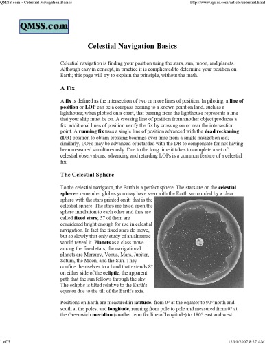 Celestial navigation